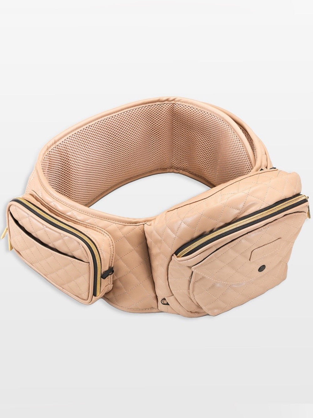 *NWT(no box)* Tushbaby Strapless Baby Hipseat. Color Sand Quilted Vegan Leather